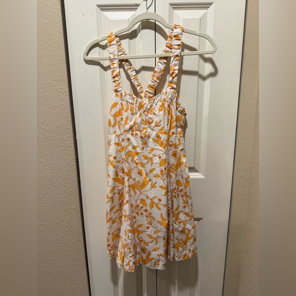 Anthropologie Maeve Sweetheart Mini Floral Dress Yellow, XS - Picture 8 of 13